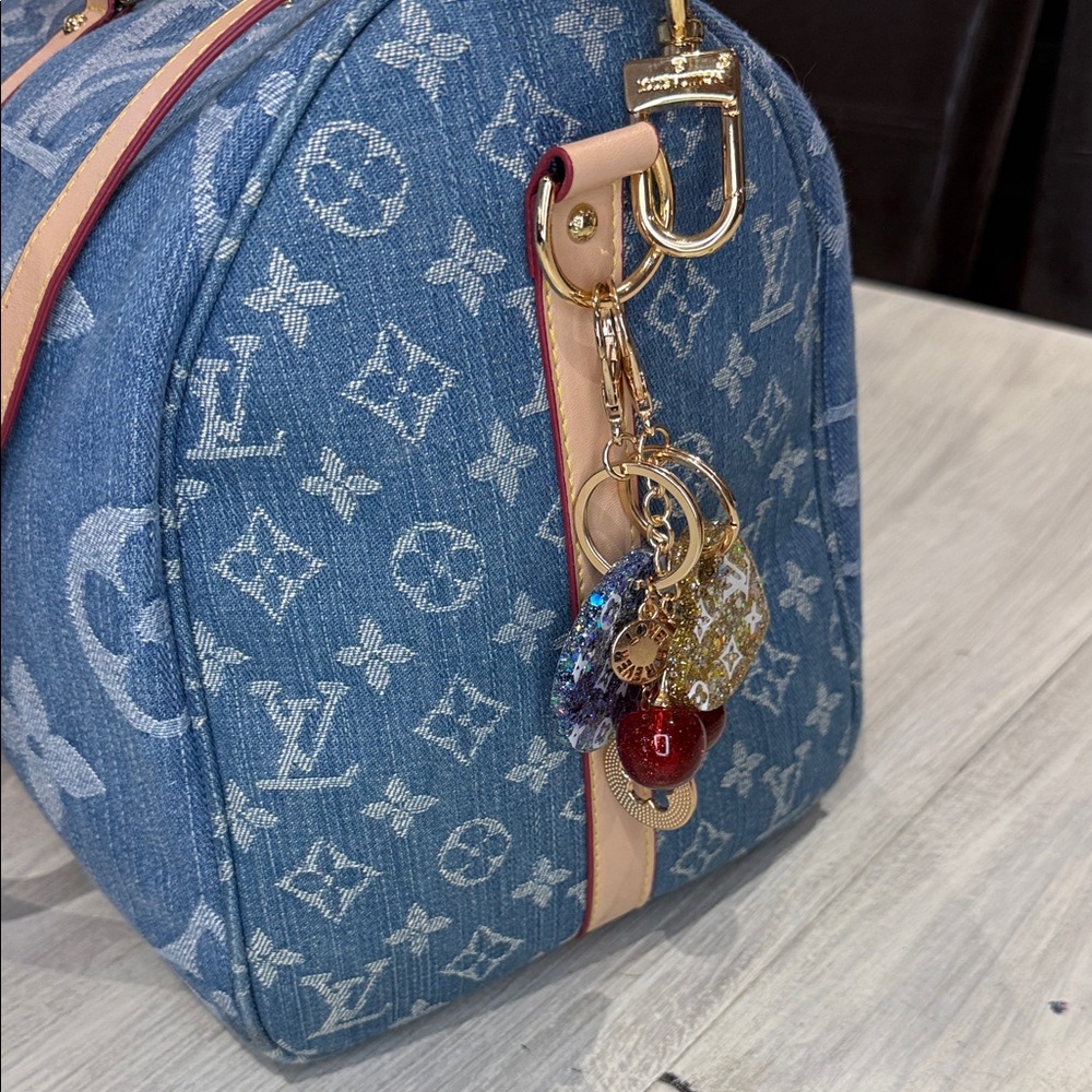 Source Unknown Denim Monogram Keepall Bandouliere… - image 2